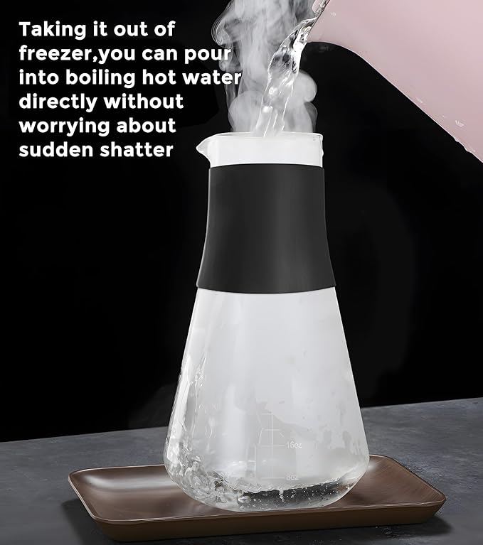 AGOGO 54oz Glass Coffee Maker & Pitcher for Iced Tea & Fruit Infusions