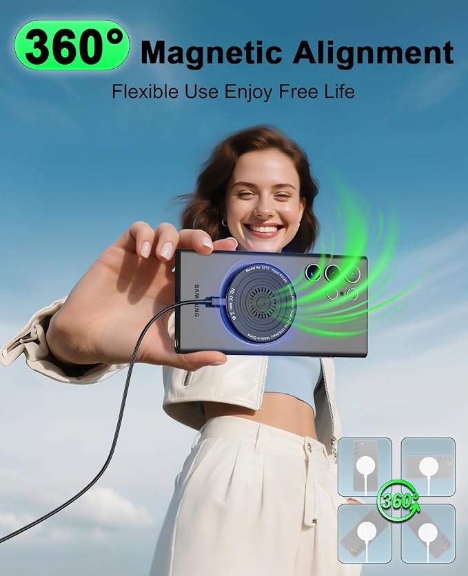 MagSafe Charger 2 Pack 15W Magnetic Wireless Charger Fast Charging Pad with 20W Adapter and 6FT Cables for Samsung Galaxy S26-20 Series/iPhone 17-12 Series/AirPods/Galaxy Buds