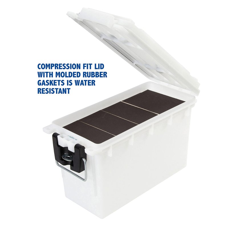 Sheffield 12681 Marine Storage Box, Dry Box Made in USA, Waterproof Container for Boat and Dock Gear, Small Parts Organizer with Latch, Stackable