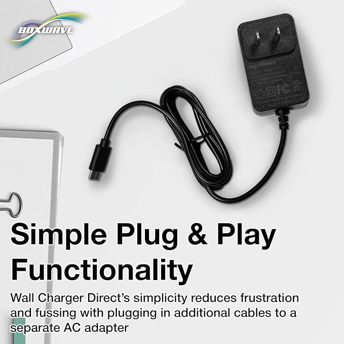 BoxWave Charger Compatible with HiSense A2 Pro - Wall Charger Direct (15W) Rapid Charge Your Device with Built-in 3ft Cable