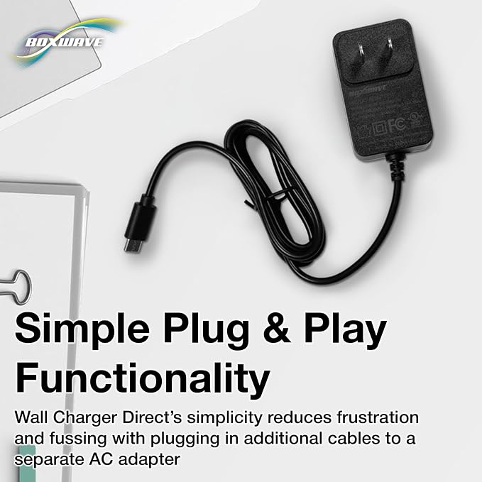 BoxWave Charger Compatible with Smonet Y2-MSSF - Wall Charger Direct (15W) Rapid Charge Your Device with Built-in 3ft Cable