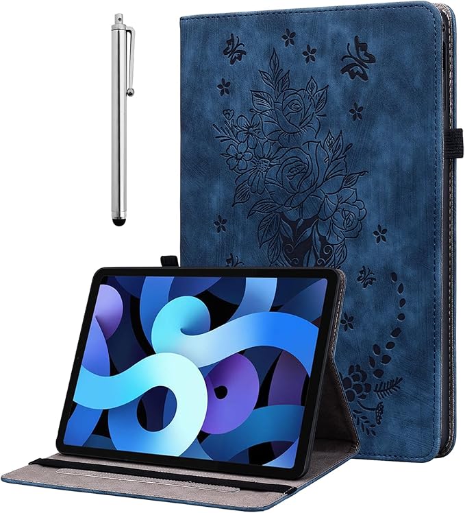 Case for iPad mini 7 2024 A17 Pro iPad mini 6 2021 8.3 inch Auto Wake/Sleep Multi-Angle Flip PU Leather Cover Case with Stylus Holder Blue