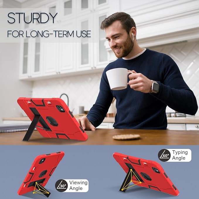 Tablet case for iPad Pro 11 Inch 2024 (5th Gen)Hard PC Soft Silicone Protective Kickstand tab Case for iPad Pro 2024 11 (Model: A3006/A2836/A2837) Pencil Holder Kickstand Cover Black