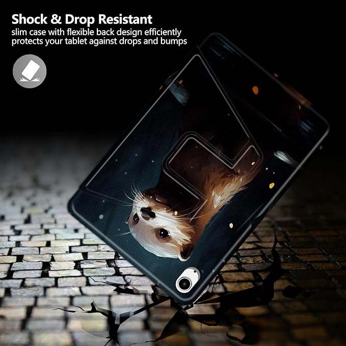 Astronaut Mushrooms Pattern Case for iPad 10.2 iPad 9th Generation 2021/ iPad 8th Generation 2020/ iPad 7th Generation 2019360 Degree Rotating Stand Protective Cover with Auto Sleep/Wake
