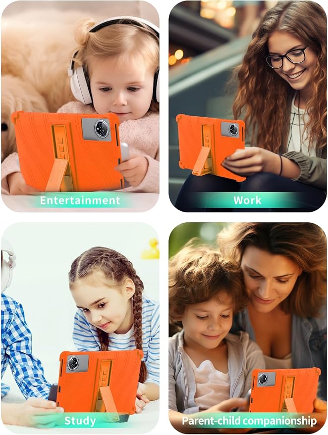Case for Raemond K80 Tablet 10 Inch Android 15WUNIAK Hollow Back DesignHeat Dissipation Shockproof Lightweight Adjustable Kickstand Silicone Shell&ampKids Friendly Soft CaseBlack