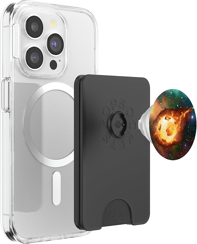 Galaxy Soccer Ball Pop Socket - Flaming Soccer Bal Futbol PopSockets Adhesive PopGrip