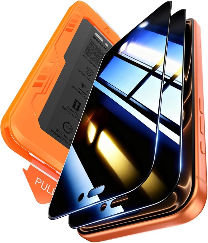BossKiss for iPhone 11/iPhone XR Screen Protector TOP 9H Hardness Military Grade Shatterproof HD Tempered Glass Full Coverage Anti-Scratch Easy Installation Case Friendly 2 Pack