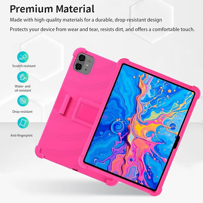 Case for TECLAST Artpad Pro 12.7-Inch Tablet – Shockproof Silicone Protective Cover with Kickstand Drop-Resistant Business Style (Black)