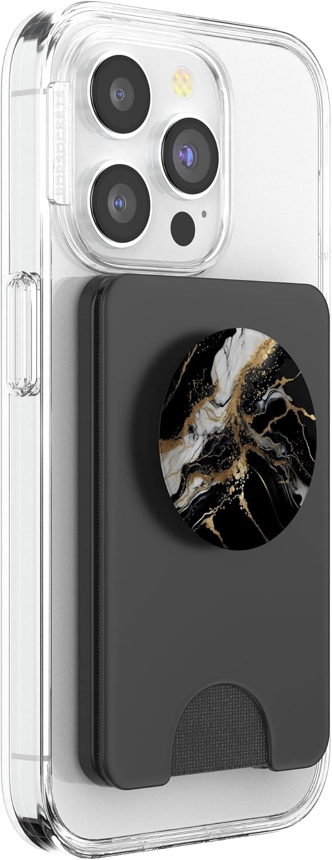 Marble-like Black and White and Gold Colors Pattern PopSockets Adhesive PopGrip