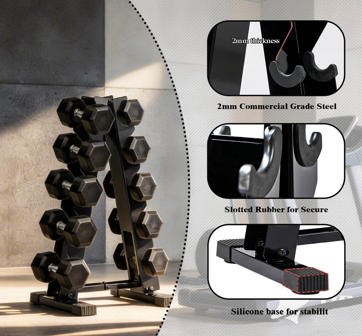 5 Tier Dumbbell Rack Weight Rack for Home Gym