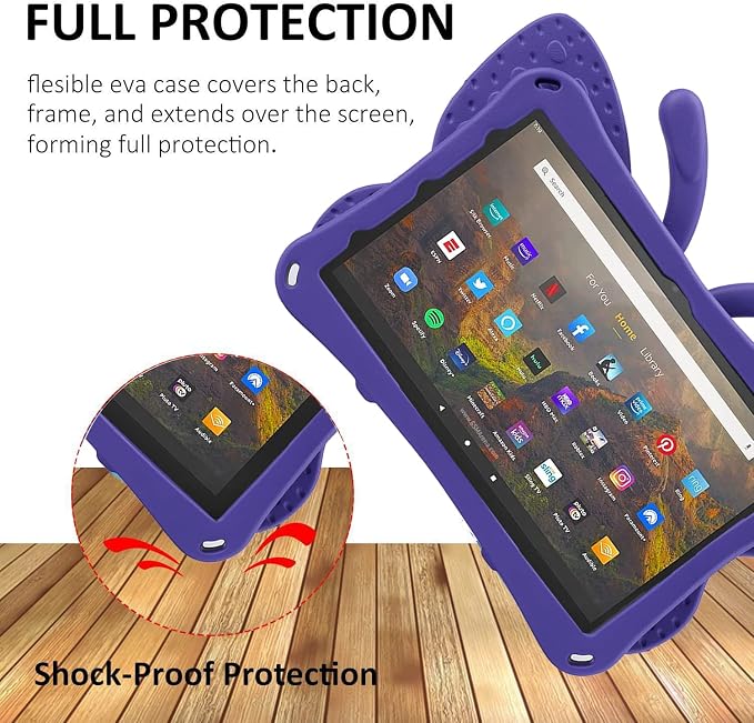 Simicoo Fire Max 11 Tablet 2023 Cute Butterfly Case with Stand for Kids Girl Light Weight EVA Rugged Shockproof Full Cover Kids Friendly Kids case for Fire Max 11(Blue)