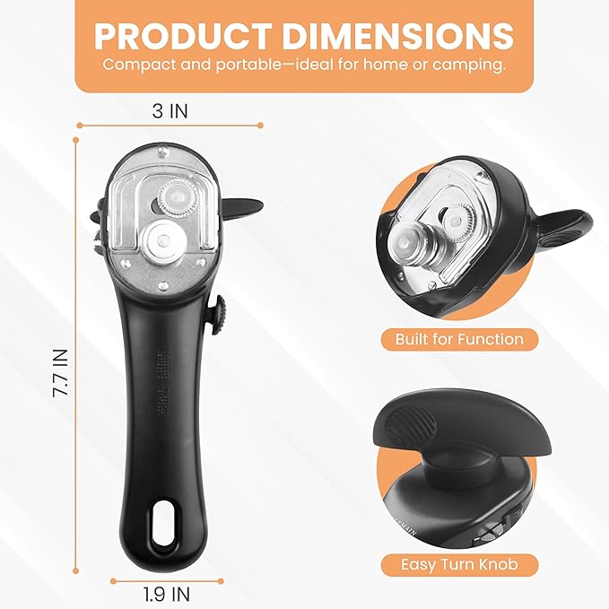 Bellemain Ergonomic Can Opener, Easy Safe-Cut for Seniors & Restaurants