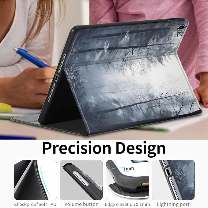 Case for iPad (A16) 11th Generation 11 Inch (2025)iPad 10th Generation 10.9 Inch (2022)PU Leather Slim Standing Smart Coverwith Auto Sleep/WakeBall on Fire