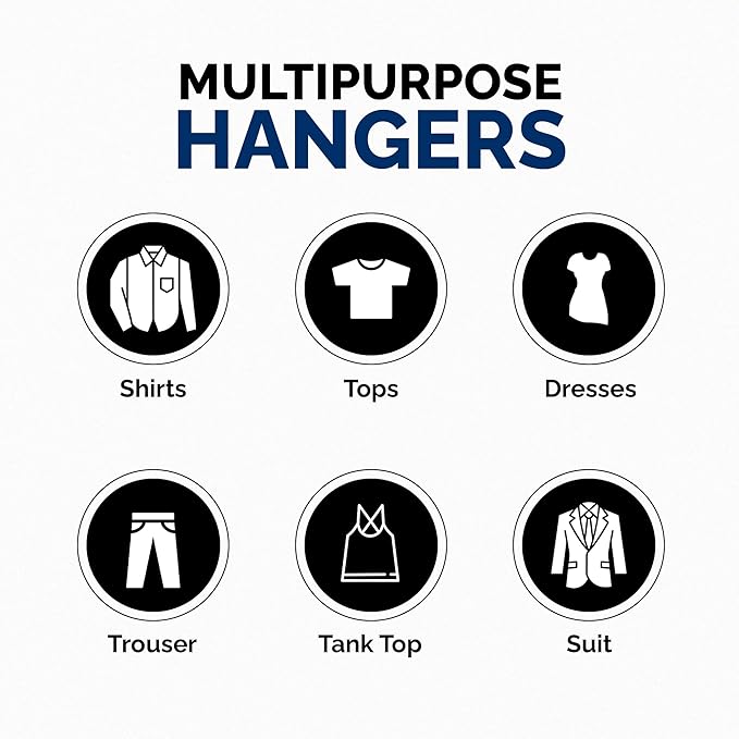 Closetselect Plastic Hangers 50 Pack - Space Saving Clothes Hangers, Made in USA, Durable & Strong Plastic Shirt & Coat Hanger with Notches & Shoulder Grooves, Non-Slip Clothing Hangers | Grey