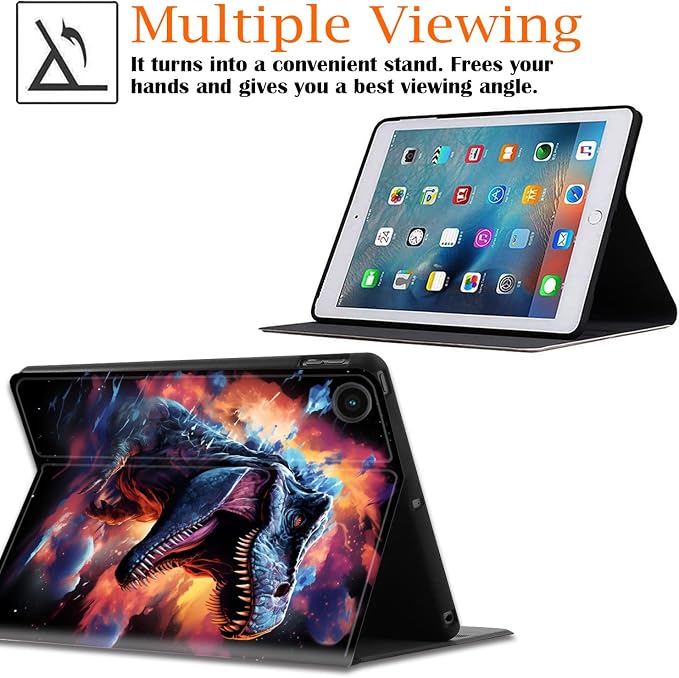 Case for Samsung Galaxy Tab A9 Plus 11 2023 Multi-Viewing Angles with Automatic Sleep/Wake Function for Samsung Galaxy A9+Tablet (SM-X210/X216/X218) American Flag Wolf