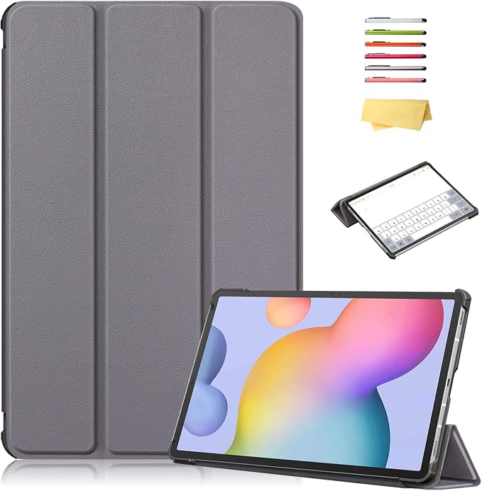 Case for Samsung Galaxy Tab S8 Plus 12.4 2022/S7 FE 2021/S7 Plus 2020 (SM-X800/X806/T730/T733/T736/T738/T970/T975/T976) Lightweight Tri-Fold Stand Thin Cover Auto Wake/Sleep Almond Blossom