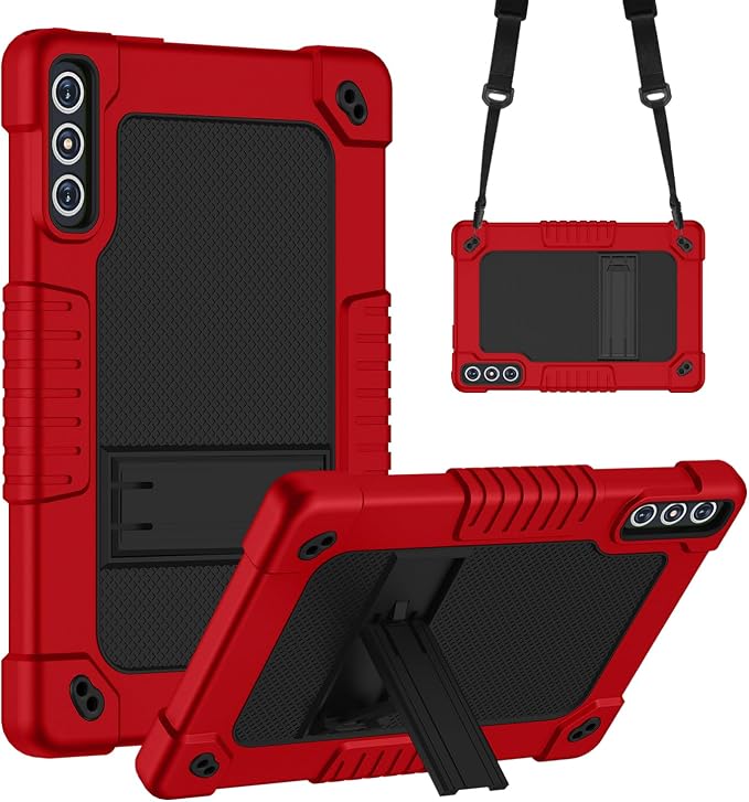 Case for KADYBE D106 Tabletfor MEIZE D106 Tablet CaseShockproof Hybrid Case with Shoulder Strap for VOZIZOV D106 Android 14/KADYBE D106/MEIZE D106/FEONAL 10.1 inch 2024 Tablet (Black)