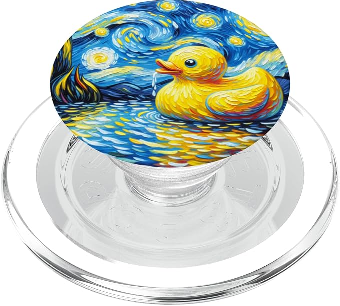Rubber Duck Starry Night Painting Ducky Vincent Van Gogh Art PopSockets PopWallet for MagSafe