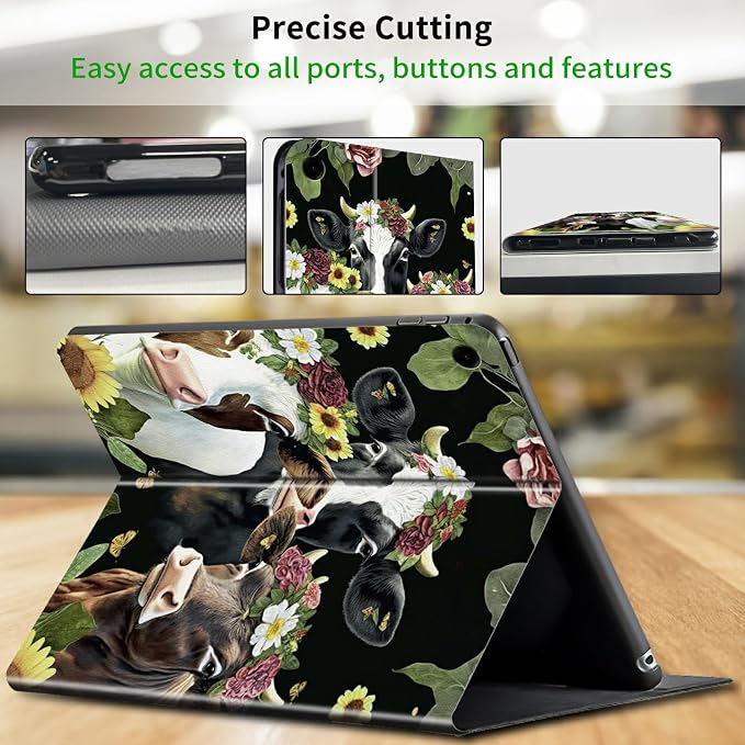Case for Samsung Galaxy Tab A9 Plus 2023/A11 Plus 2025 11 inch Lightweight Protective PU Leather Smart Stand Cover with Auto Wake Sleep Tablet Case Cover - American Flag &amp Fish