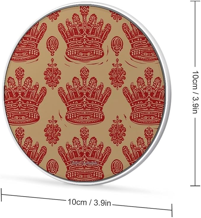 Red Crown Wireless Charger 10W Qi-Certified Fast Wireless Charging Pad with USB Cable &amp LED Indicator Fashion Charger Mat Portable Charging Station for All Qi-Enabled Phones