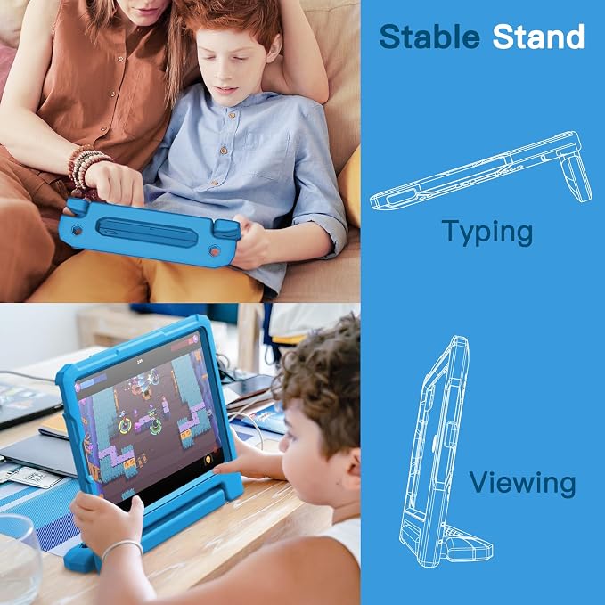 JETech Kids Case for iPad 6th/5th Gen 9.7 (2018/2017) Black | Built-in Screen Protector 360° Rotating Handle Stand Shockproof Full-Body Protection Kid-Friendly Design