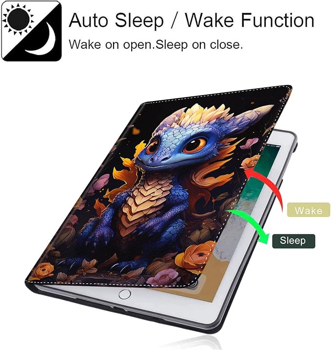 Case for New iPad (A16) 11th Generation 11 Inch 2025for iPad 10th Generation 2022 10.9 Inch Multi-Angle Stand Smart Cover Shockproof with Auto Wake/Sleep Baby Dragon