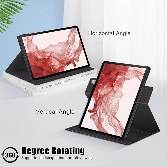 360 Rotating Case for Samsung Galaxy Tab S9 11 inch 2023 TabletStand Folio Cover with Pencil Holder Multi-Angle Viewing Protective Case with Auto Sleep/WakeGalaxy