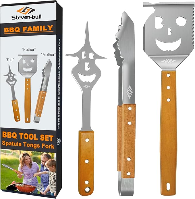 STEVEN-BULL S BBQ Tools Grill Set, Extra Long BBQ Accessories,Grill Accessories for Outdoor Grill,Best BBQ Grilling Gifts for Men Unique