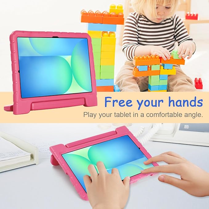 Kids Case for Samsung Galaxy Tab S10 FE Plus 13.1 (2025) Techcircle Handle Stand Light EVA Foam Bumper Protective Rugged Drop Protection Child Proof Cover Black