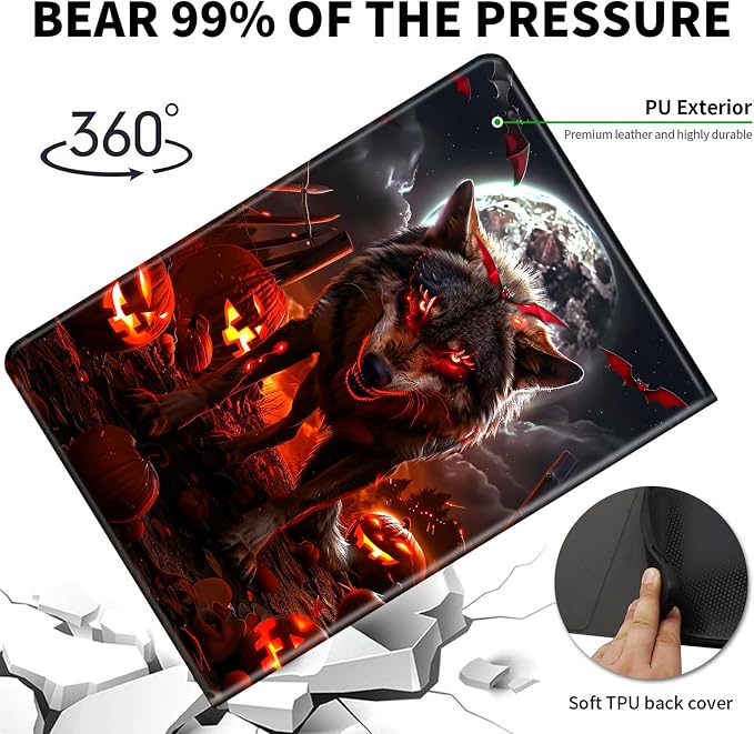 Case for Microsoft Surface Pro 11/10 / 9 13 InchPU Leather Cute Slim Folio Adjustable Stand Cover Case for Surface Pro 11th Edition AIArt Red Dragonfly