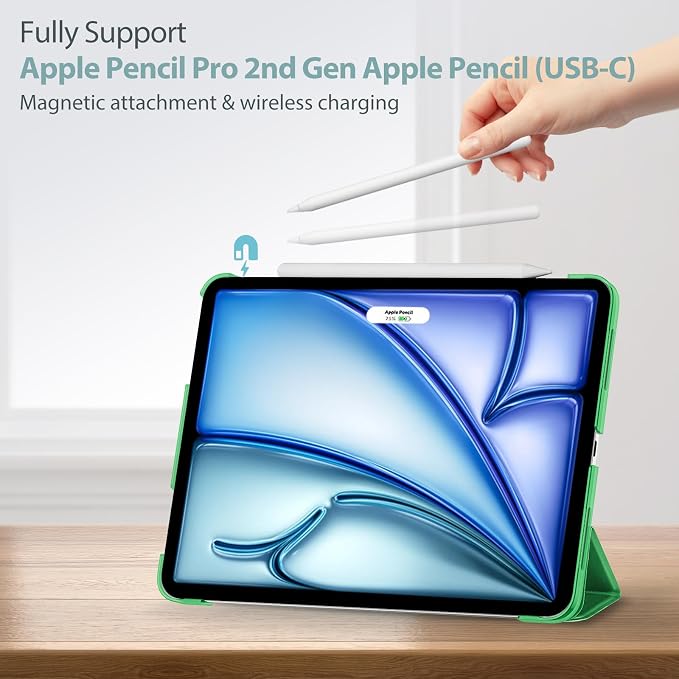 ProCase Smart Case for iPad Air 11-inch M4/M3/M2 &amp Air 10.9 5th/4th Gen | Hard Back Cover with Auto Sleep/Wake Slim Lightweight Case for iPad Air 11 2026/25/24 &amp 10.9 2022/2020-Aqua