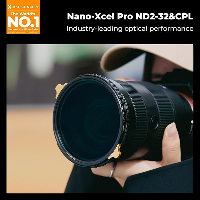 K&F CONCEPT 52mm Variable ND2-32 ND Lens Filter & Circular Polarizing Filter