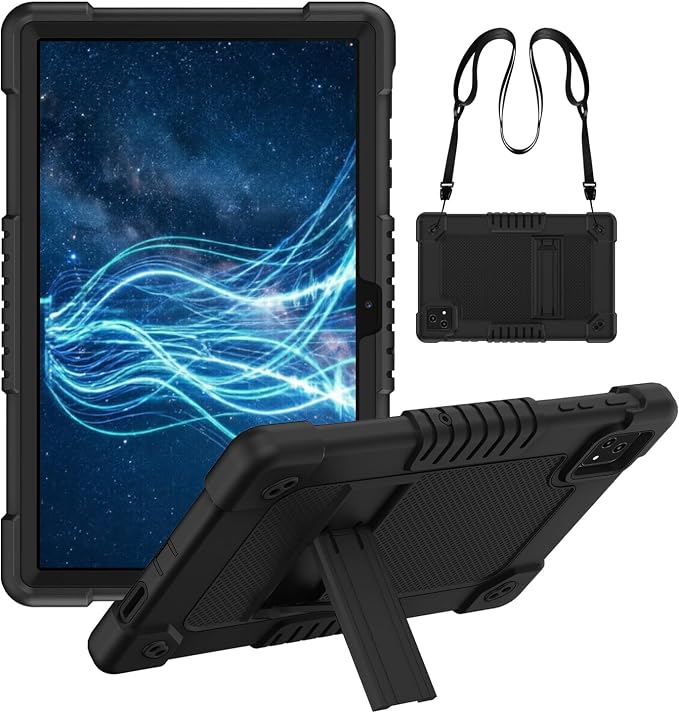 for Revvl Tab 5G Tablet Case 10.36 inch 2023for T-Mobile Revvl Tab 5G Tablet CaseHeavy Duty Shockproof Cover with Strap Kickstand for T-Mobile Revvl Tab 5G 10.36 inch (Black)
