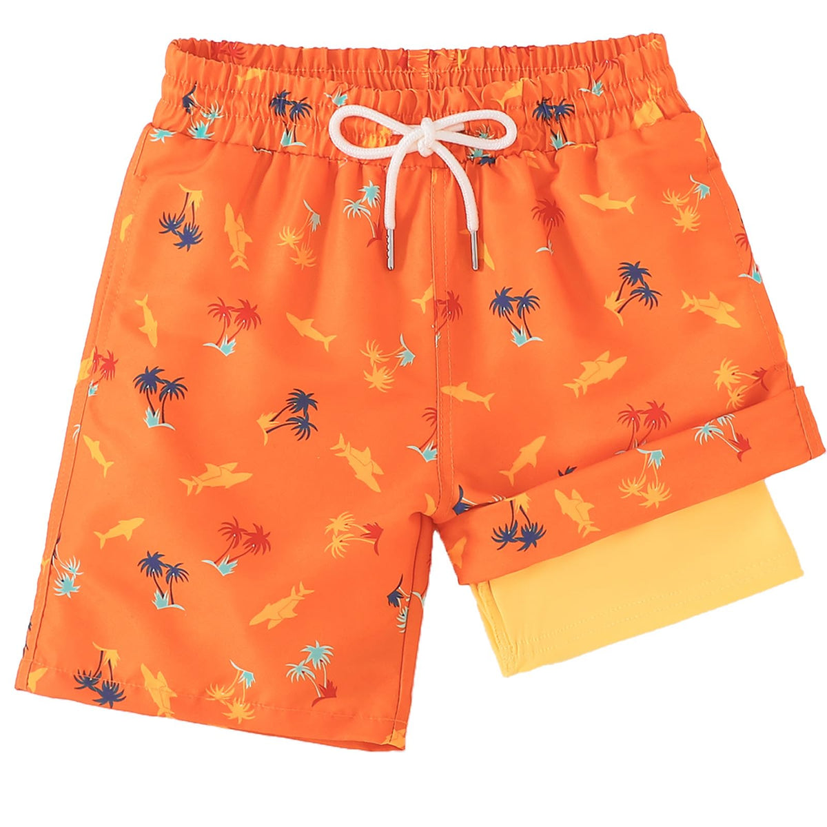LuLurKiddo Boys Swim Trunks Compression Liner Bathing Suit Quick Dry 6-16Y