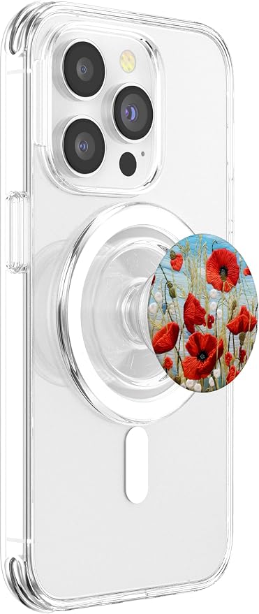 Beautiful Wildflowers in a Grainfield A Red Poppy Flower PopSockets PopGrip for MagSafe