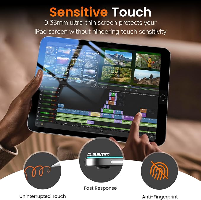 PandaShield 2-Pack Privacy Screen Protector Easy-Installation Box for iPad 11th/10th Gen. A16 (11/10.9 Inch 2025/2022) Anti-Spy Bubble Free Scratch Resistant Apple Pencil Support