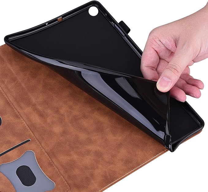 Folio Cover for Amazon Fire Max 11 2023 (13th Generation) Techcircle PU Leather Multi-Angle Stand Flexible TPU Back Shell Protective Case with Pen Holder &amp Front Pocket for Fire Max 11 Tablet Bl