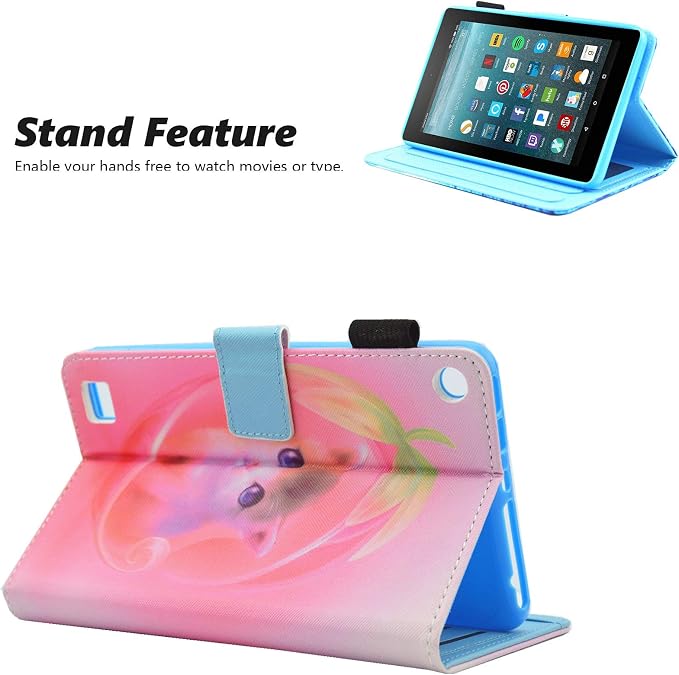 Case for Kindle Fire 7 TabletDteck Full Protective Flip Adjustable Stand Auto Wake/Sleep Smart Cover with Pencil Holder for Kindle Fire 7 Tablet 9th/7th/5th Generation 2019/2017/2015 ReleaseKing Dog