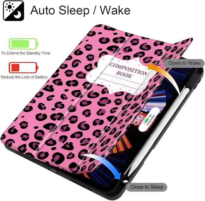 Mektron Case for iPad Pro 11 inch Case M2 2022 Generation 4th Fit 2021 2020 2018 iPad Pro 11 (3rd 2nd &amp 1st Gen) -Buit in Pencil Holder with Shockproof Cover Clear Shell Blue Bows &amp Flower