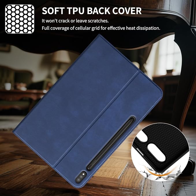 Case for Samsung Galaxy Tab S10 Lite/S10 FE/S9 FE/S9 10.9/11 | Microfiber Leather Protective Cover with S Pen HolderSmart Folio Auto Sleep/WakeAdjustable StandShockproofSlimBlack