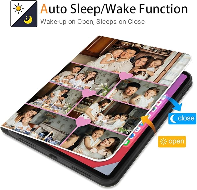 Custom Case for iPad Air 3rd Generation 2019 / iPad Pro 2017 10.5 inch Personalized Customized Picture Logo Text Name PU Leather Tablet Cover Premium Folio Flip Stand Case Auto Wake/Sleep