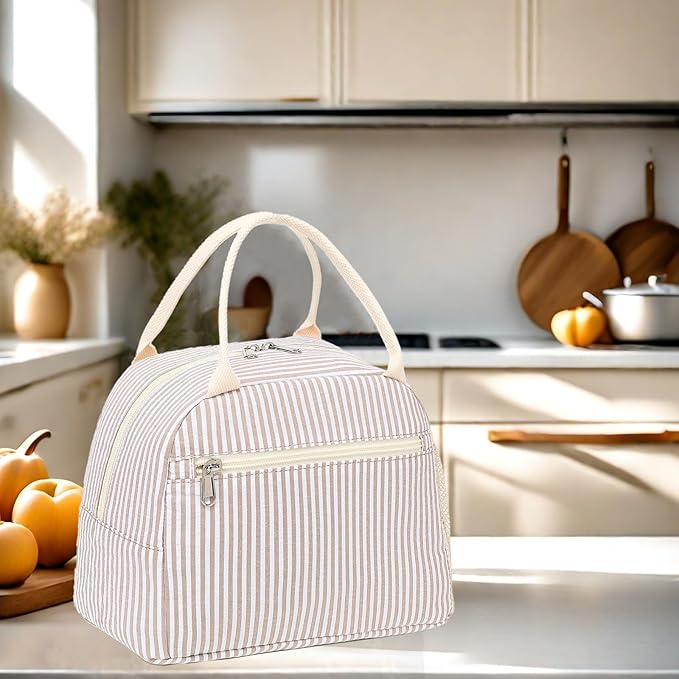 LEDAOU Lunch Box for Women Insulated Lunch Bag Corduroy Lunch Tote Bags Leakproof Cooler Lunch Case for Travel Work Picnic