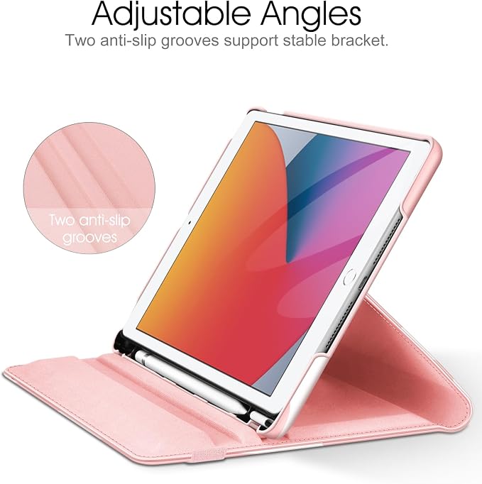 Fintie 360° Rotating Case for iPad 9th / 8th / 7th Generation 10.2 Inch | Swivel Stand Portrait &amp Landscape Viewing Shockproof Cover with Pencil Holder Auto Wake/Sleep Aqua Wave