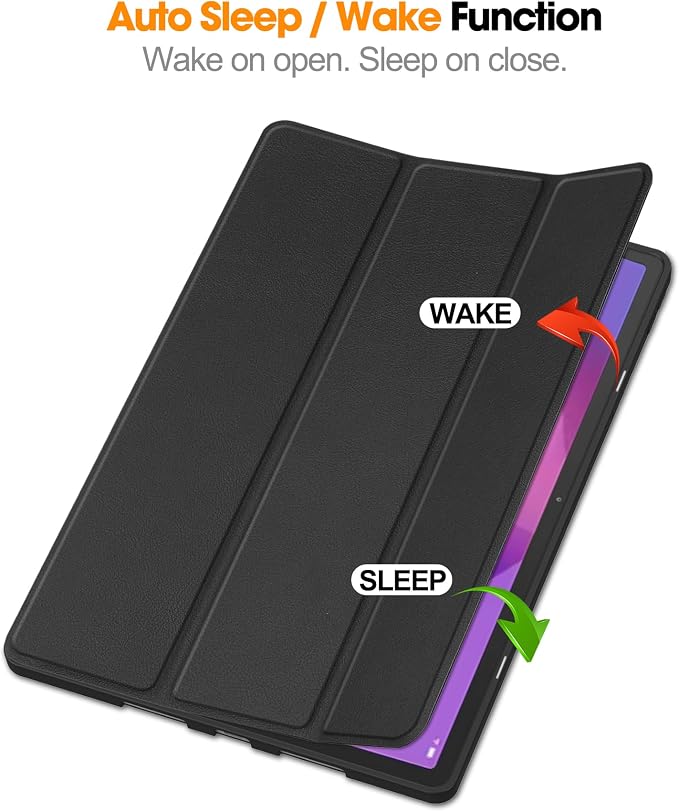 YRH for Idea Tab Pro 12.7 inch Case 2025 with Pen Holder Soft TPU Back Tablet Cover Case with Auto/Sleep (Black)