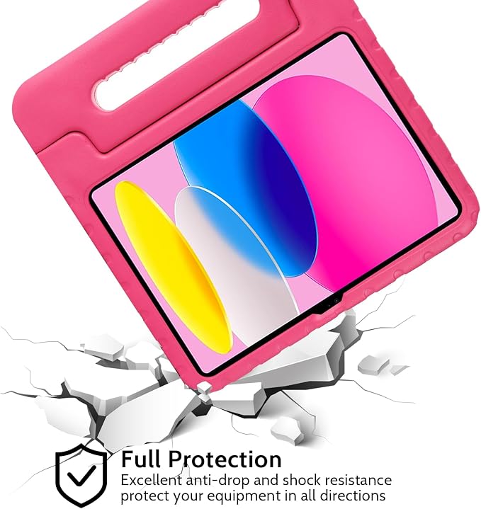 Dteck Kids Case for iPad 10.2 - Shockproof Rugged EVA Handle Stand Child Proof Case for iPad 9/8/7 Generation Black