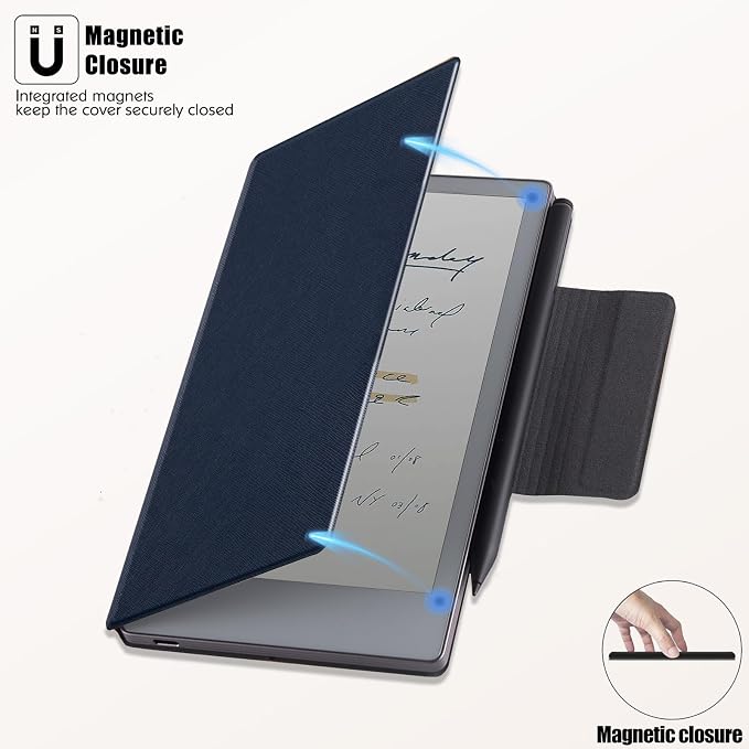 Case for 7.3 Remarkable Paper Pro MovePU Leather Magnetic Cover | PU Leather Protective CoverPen Buckle DesignSlim &amp Thin Lightweightwith Auto Sleep/Wake Dark Blue