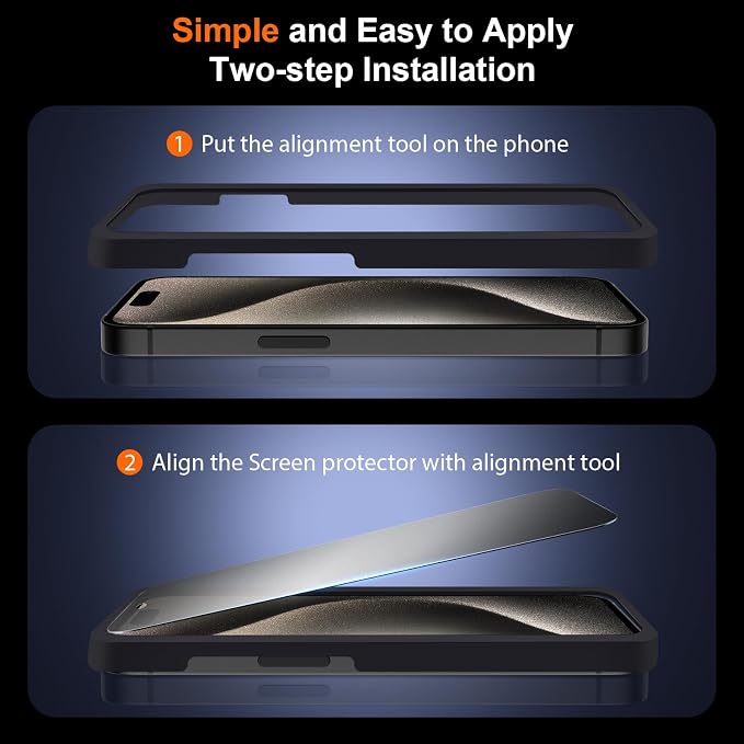 [2 Pack] Matte Privacy Glass Screen Protector Designed for iPhone 11 / iPhone XR Anti-Glare Anti-Fingerprint Install Frame 9H Tempered Glass
