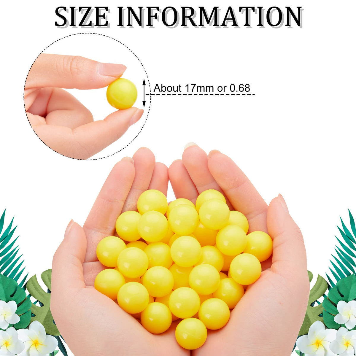 Civaner 150 x 68/61 Caliber Projectiles for Defense and Practice Reusable 68 Breaker Paintballs Solid Plastic Nylon Projectiles(Yellow,68 Caliber)