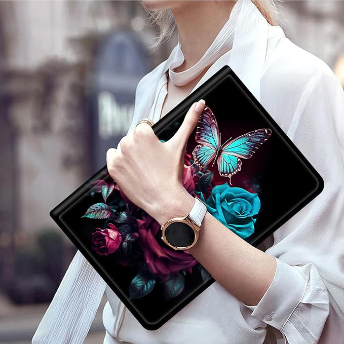 Case for 7 All-New Kindle Paperwhite (12th Generation 2024) and Kindle Colorsoft Signature Edition CoverSlim PU Leather Smart Cases with Auto Wake/Sleep-Black Cat Night Sky