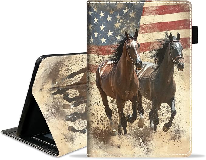 Case for Amazon Fire HD 8/HD 8 Plus Tablet (8 12th/10th Generation 2024/2022/2020 Release) Slim PU Leather Stand Folio Cover with Auto Wake Sleep African Woman Wolf